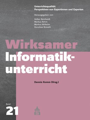 cover image of Wirksamer Informatikunterricht